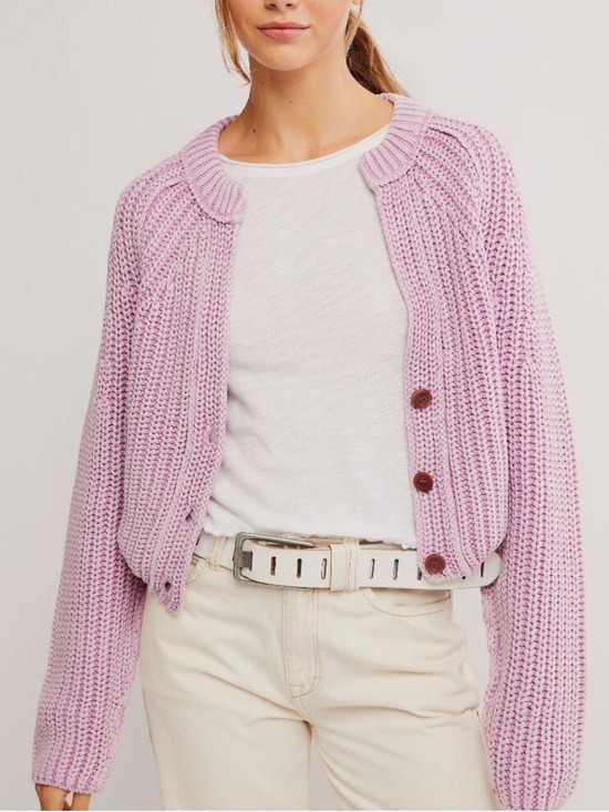 Free People Sweaters - Free People Lilac Cropped Sweet Nothing Cardi